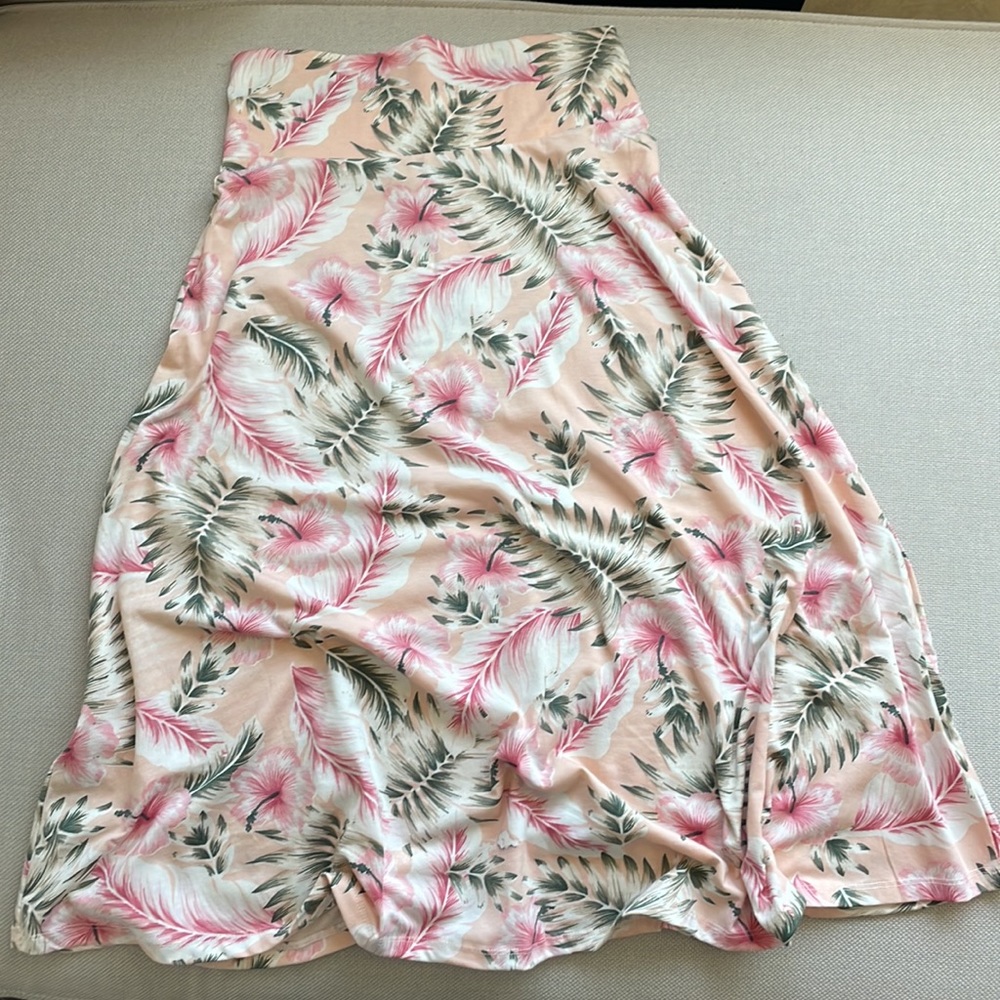 Floral Foldover Skirt- Pink